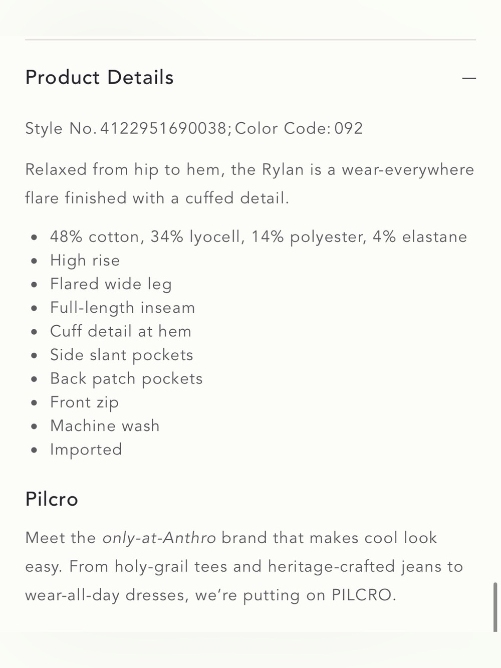 Pilcro Anthropologie The Ryan Relaxed High-Rise Flare - Picture 16 of 16